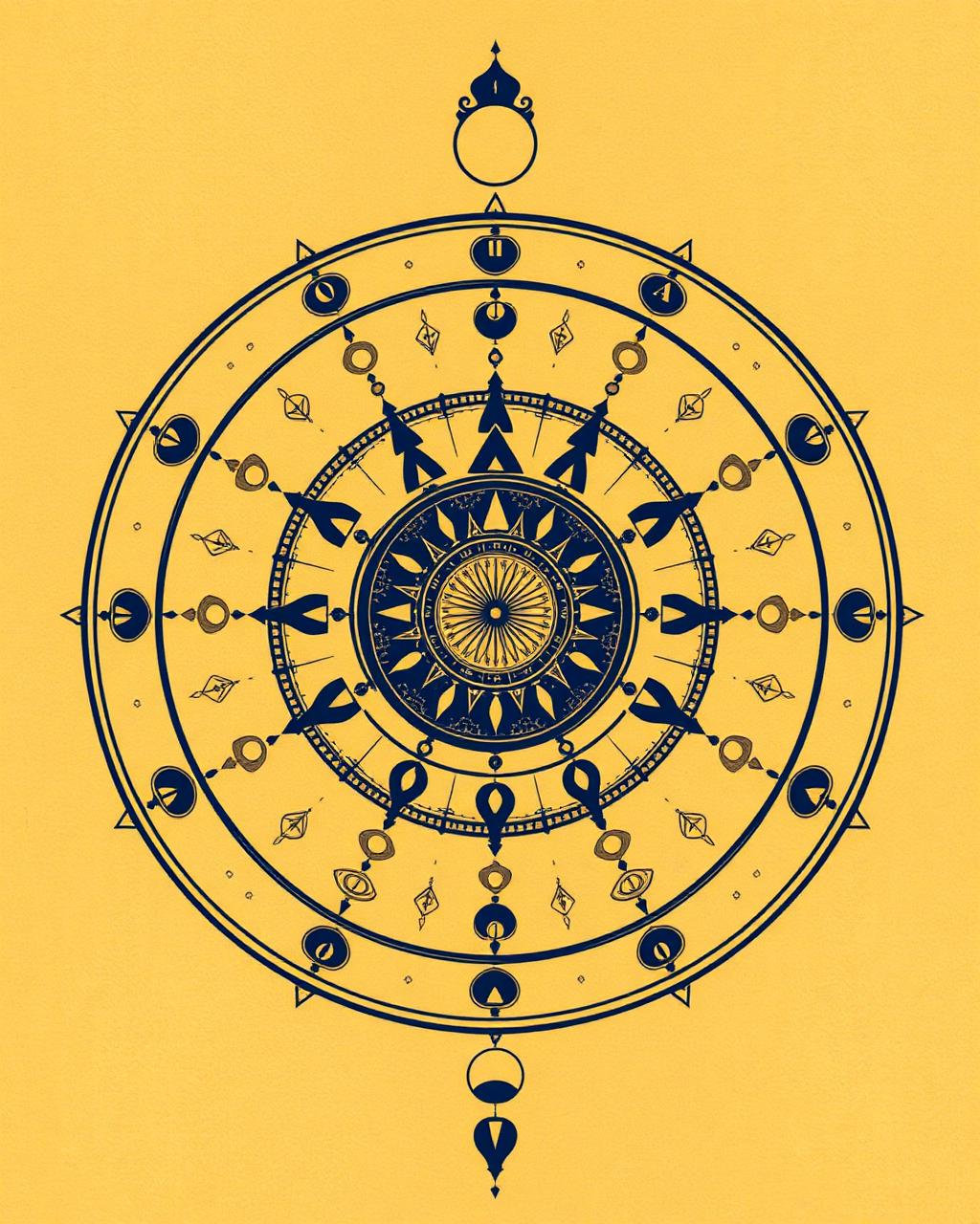 An abstract celestial map on parchment